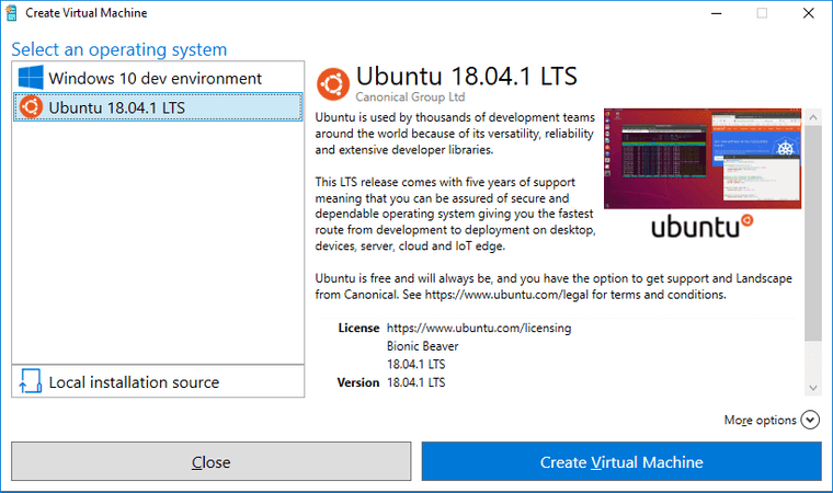 Creating new Ubuntu VM