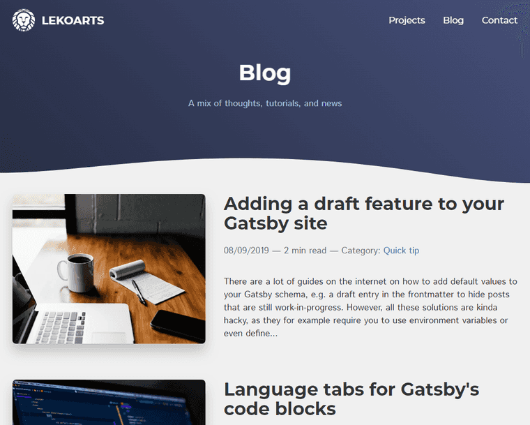 The blog of the core Gatsby contributor LekoArts